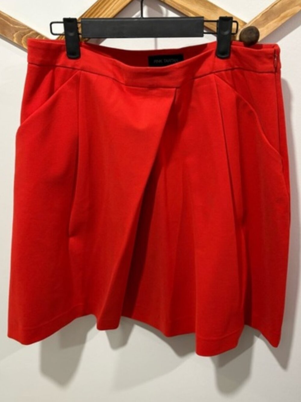 Pink Tartan Red Pleated Mini Skirt with Pockets - Size 12